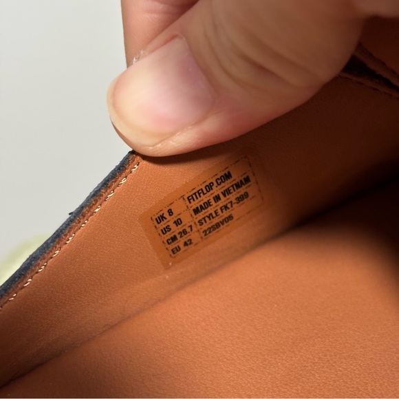 FitFlop Shuv Buckle-Strap Midnight Navy Blue Leather Slip On Comfort Clogs - Picture 9 of 11